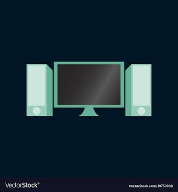 Technology gadget in flat design computer speakers vector image