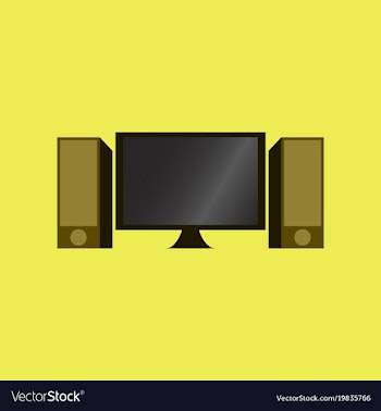 Technology gadget in flat design computer speakers vector image