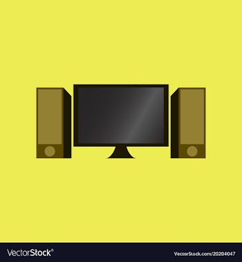 Technology gadget in flat design computer speakers vector image