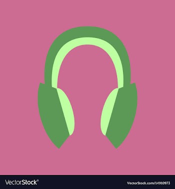 Technology gadget in flat design headphones stereo vector image