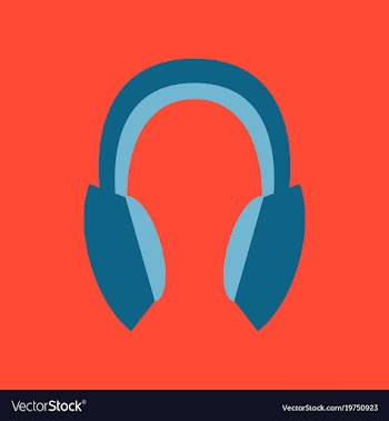 Technology gadget in flat design headphones stereo vector image