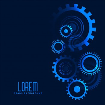 Technology gear wheels composition background Free Vector