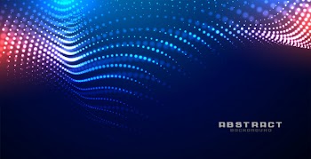 Technology glowing wave mesh particles background Free Vector