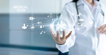 Technology Innovation and medicine concept. Doctor and medical...
