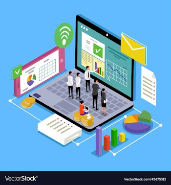 technology isometric 3d