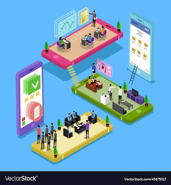 technology isometric 3d