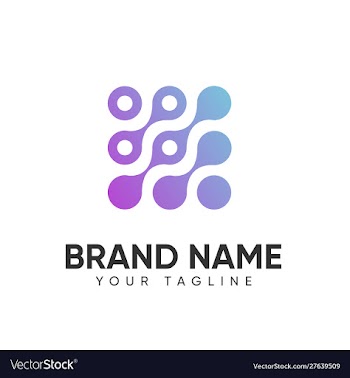 Technology logo design template full color for vector image