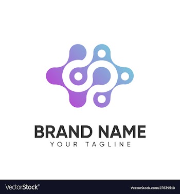 Technology logo design template full color for vector image