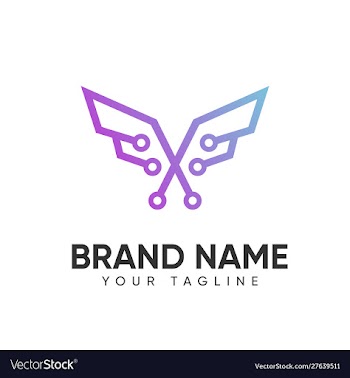 Technology logo design template full color for vector image