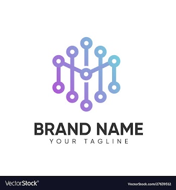 Technology logo design template full color for vector image