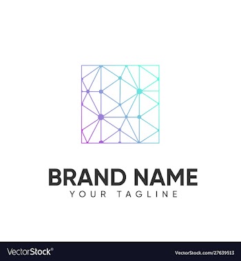 Technology logo design template full color for vector image