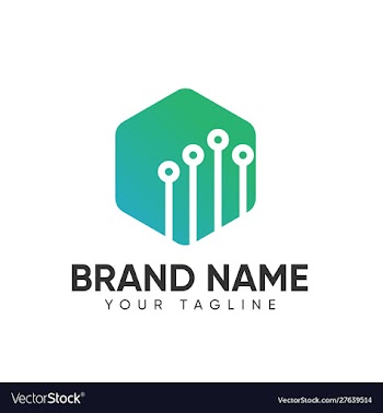 Technology logo design template full color for vector image