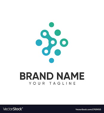 Technology logo design template full color for vector image