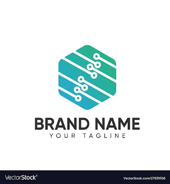Technology logo design template full color for vector image