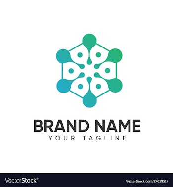 Technology logo design template full color for vector image