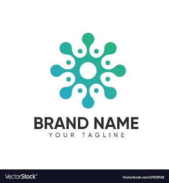 Technology logo design template full color for vector image