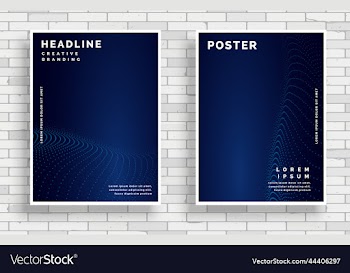 technology particle dots design poster template