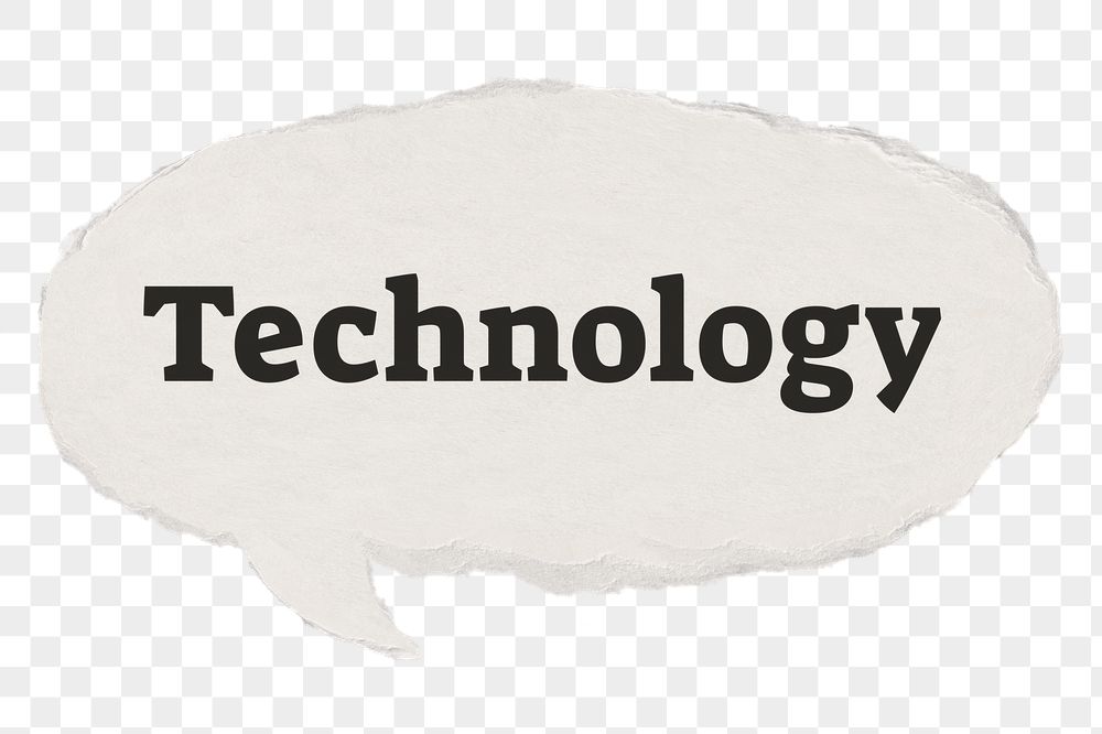 Technology png speech bubble typography | Free PNG - rawpixel