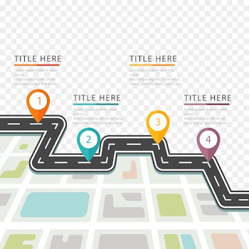 Technology roadmap Road map - Vector color Road location 