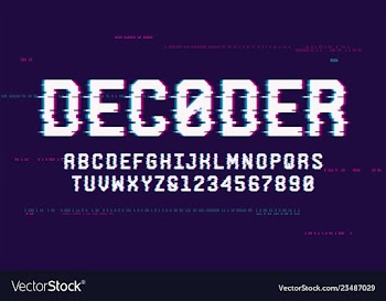  					Technology san serif uppercase letters and numbers vector image														