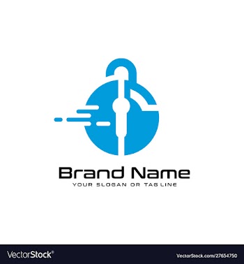 Technology security design logo vector image