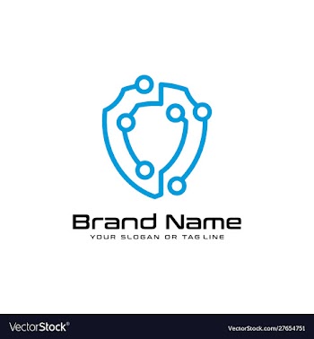 Technology security design logo vector image