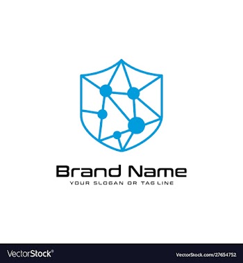 Technology security design logo vector image