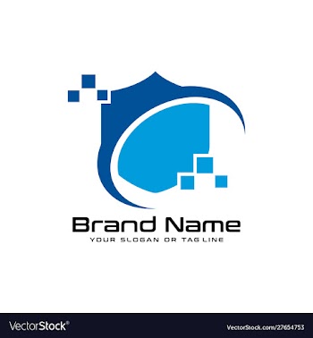 Technology security design logo vector image