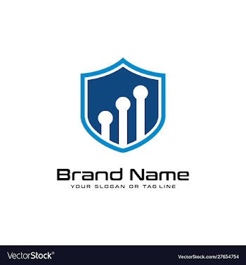 Technology security design logo vector image