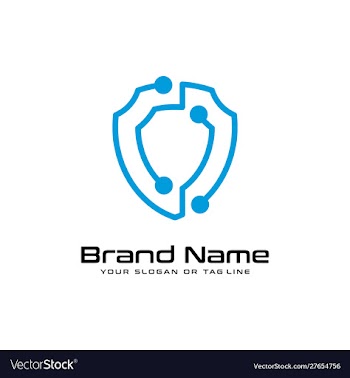 Technology security design logo vector image