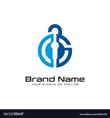 Technology security design logo vector image