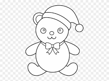 Teddy Bear Black And White Christmas Clipart Black - Teddy Bear Black And White Christmas Clipart Black