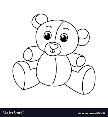 teddy bear cartoon coloring page for kids