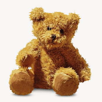 Teddy bear collage element, brown | Free PSD - rawpixel