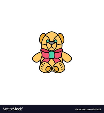 teddy bear creative icon multicolor line from