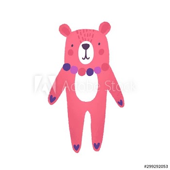 Teddy bear flat vector illustration
