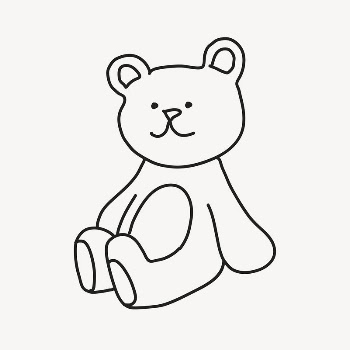 Teddy bear hand drawn collage | Free PSD Illustration - rawpixel