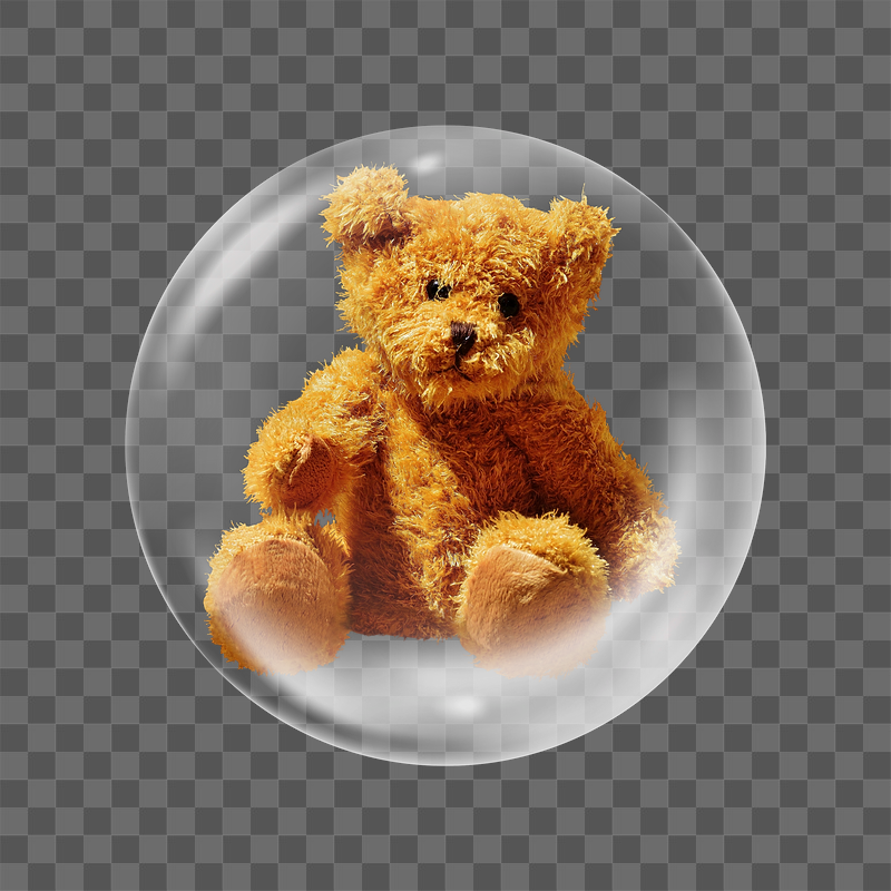 Teddy bear png sticker, bubble | Free PNG - rawpixel