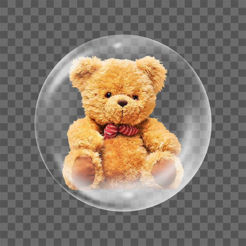 Teddy bear png sticker, bubble | Free PNG - rawpixel