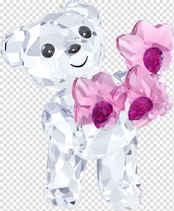 Teddy bear Singapore Swarovski AG Vanda 'Miss Joaquim', fuchsia frame transparent background PNG clipart