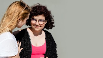 Teen comforting friend, sad girl talking… | Free stock photo | High Resolution image