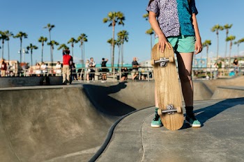 Teen girl with a skateboard, at a skatepark… | Free stock photo | High Resolution image