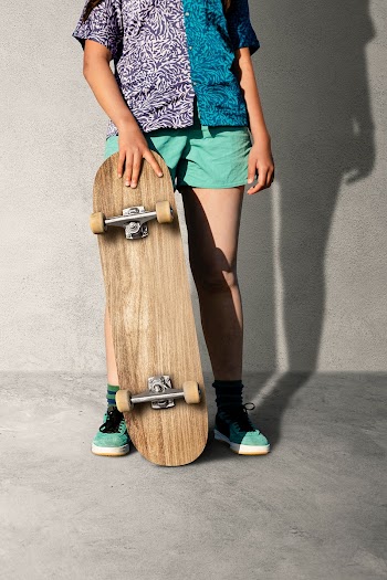 Teen girl with skateboard, summer hobby sport… | Free stock photo | High Resolution image