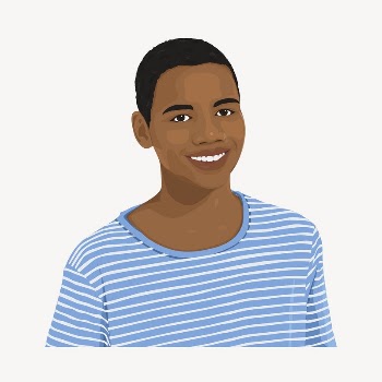 Teenage boy, African American sticker | Free PSD - rawpixel