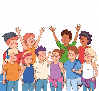 Teenagers boys and girls cartoons Free Vector