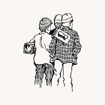 Teenagers clipart, vintage illustration vector. | Free Vector Illustration - rawpixel