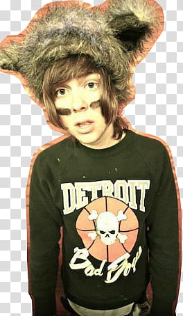 TEENS S, man wearing animal hat transparent background PNG clipart