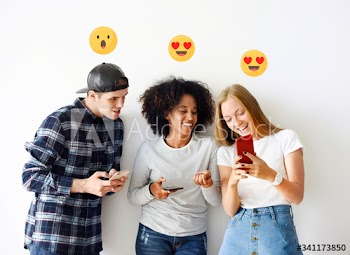 Teens sharing viral content