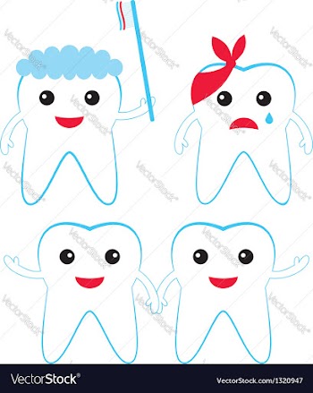  					Teeth characters vector image														