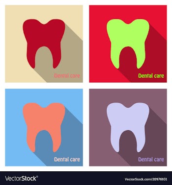 Teeth icon dentist flat icon for mobile user vector image